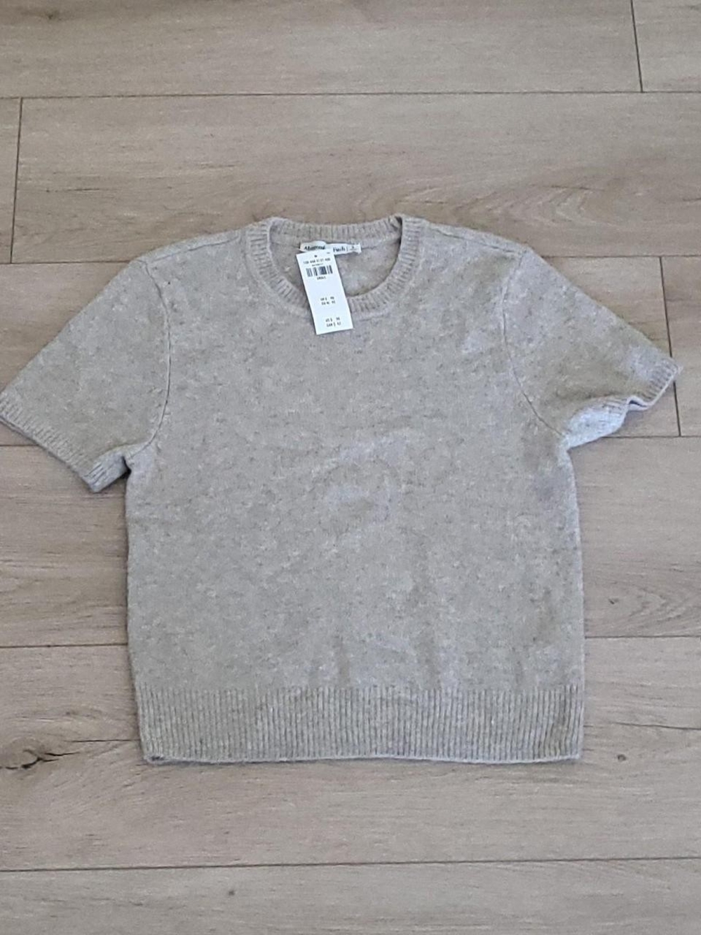 Abercrombie & Fitch Neutral Beige Short Sleeve Crewneck Top